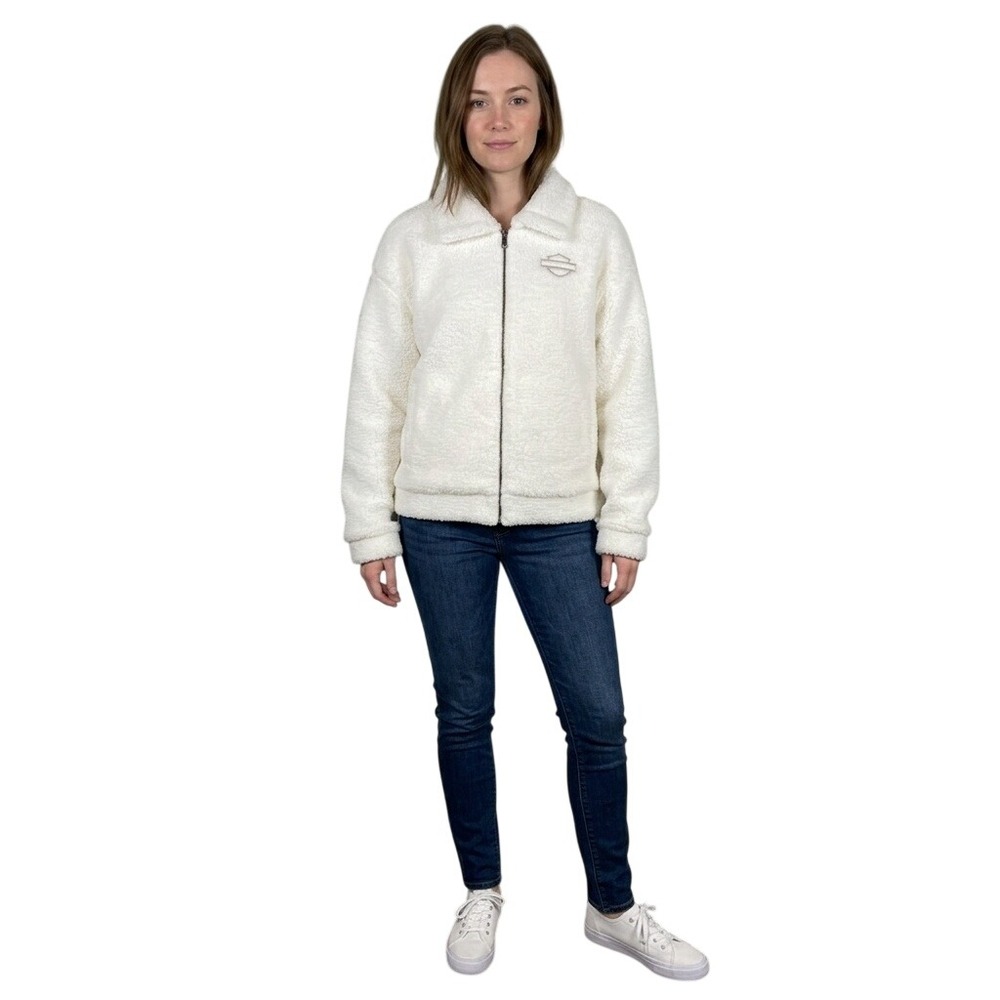 Harley Davidson Women's Size 2XL Sherpa Fleece Full Zip‎ Motorcycle Jacket NWT